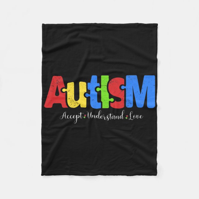 Couverture Polaire Autisme Puzzle Accepter Comprendre l'amour Autisme (Devant)