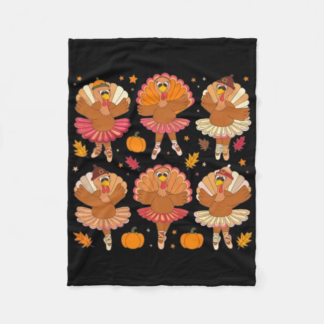 Couverture Polaire Automne Ballerinas Danser mignonne Turquie Thanksg (Devant)