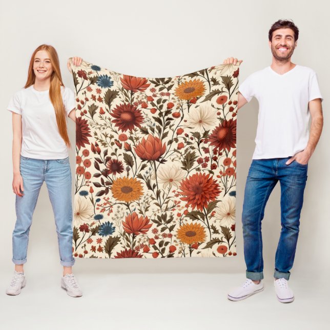 Couverture Polaire Automne Moderne Automne Botanique Floral (En situation)
