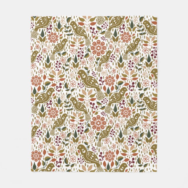 Couverture Polaire Automne Pheasant Art folklorique Fleece Blanket (Devant)