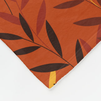 Couverture Polaire Autumn Leaves Pattern - Warm Fall Foliage Design