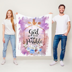 Couverture Polaire Avec Dieu Toutes Les Choses Sont Possibles Bible V