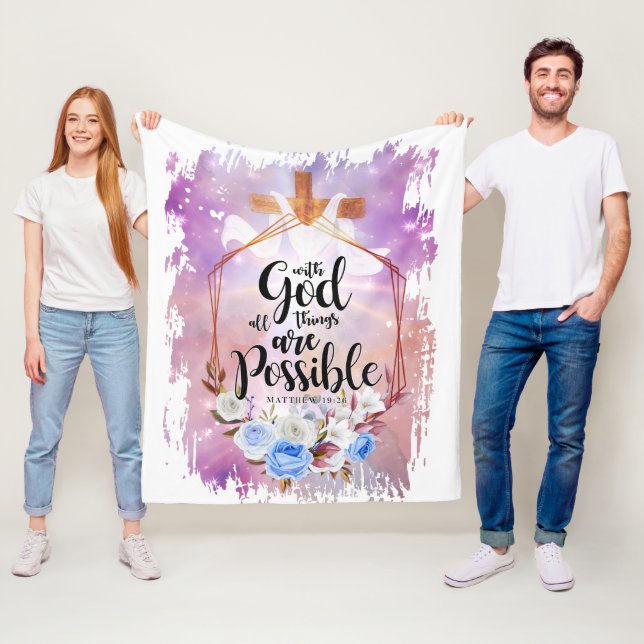Couverture Polaire Avec Dieu Toutes Les Choses Sont Possibles Bible V (En situation)