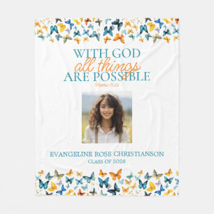 Couverture Polaire Avec Dieu toutes les choses sont possibles papillo