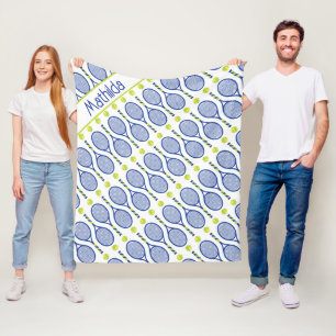 Couverture Polaire Avec le nom 💙 🎾 bleu, vert, blanc 🎾 de tennis