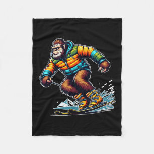 Couverture Polaire Aventure de ski Sasquatch Bigfoot Fun hivernal