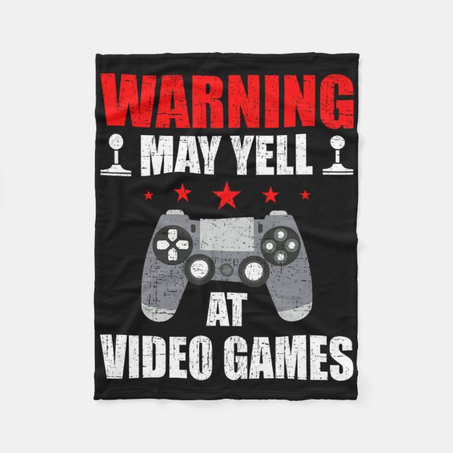 Couverture Polaire Avertissement mai hurler à Jeux Vidéo Jouer (Devant)