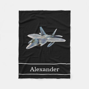 Couverture Polaire Avion de chasse de F22 Raptor avec le nom