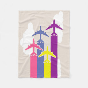 Couverture Polaire Avions colorés