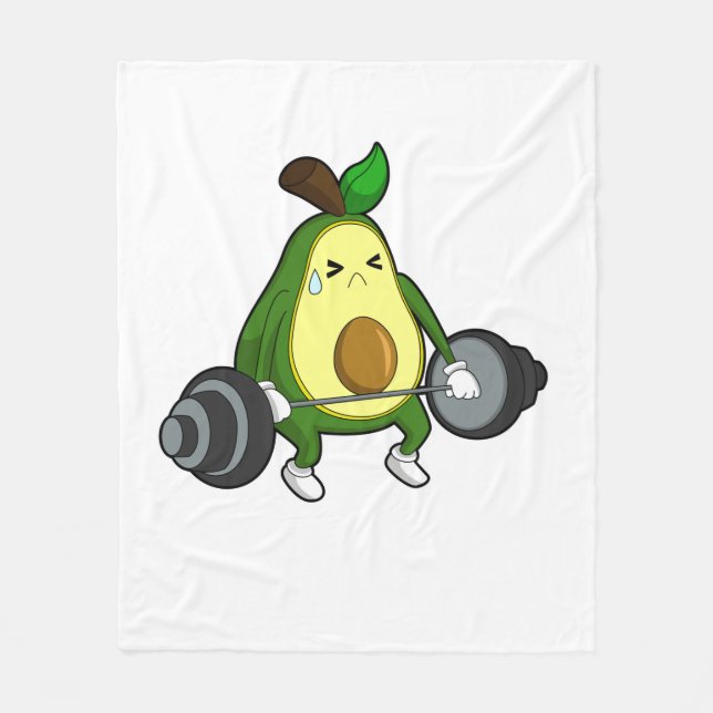Couverture Polaire Avocado à Fitness avec Barbell (Devant)