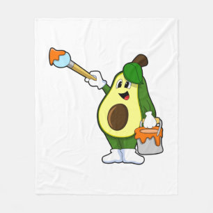Couverture Polaire Avocado en peintre avec pinceau