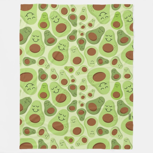 Couverture Polaire Avocado Happy Little Avos a un Motif Avocados (Devant)