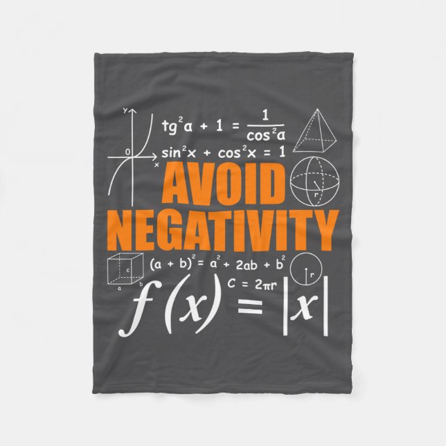 Couverture Polaire Avoid Negativity Funny Math Mathematician Teacher  (Devant)