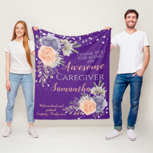 Couverture Polaire Awesome aidant Merci Floral