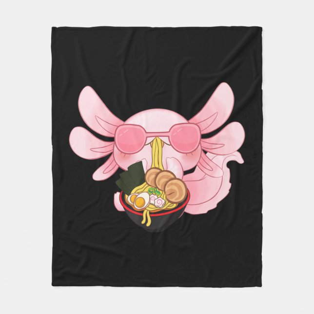 Couverture Polaire Axolotl Ramen Kawaii Japanese Anime Noodle Venin (Devant)