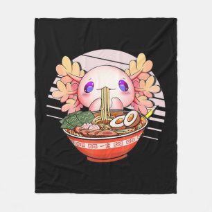 Couverture Polaire Axolotl Ramen nouilles Japonais Kawaii Anime Otaku
