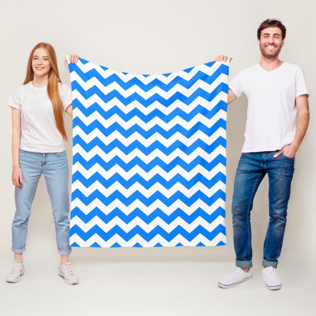 Couverture Polaire Azure Blue Chevron (En situation)