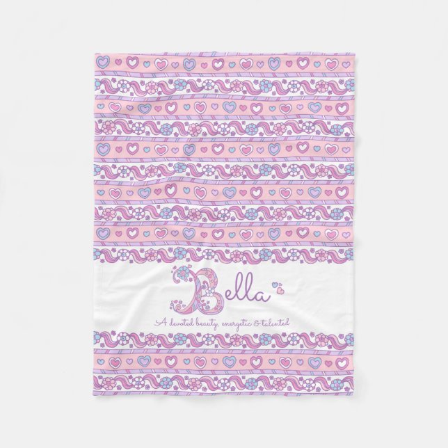 Couverture Polaire B nom personnalisé monogramme signifiant couvertur (Devant)