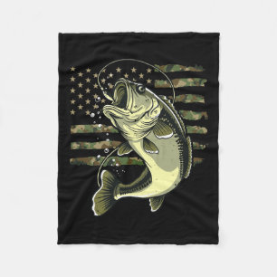 Couverture Polaire B Pêche de poisson Usa Drapeau américain Camouflag