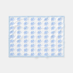 Couverture Polaire Baby Blue Cute Little Elephant Baby Motif