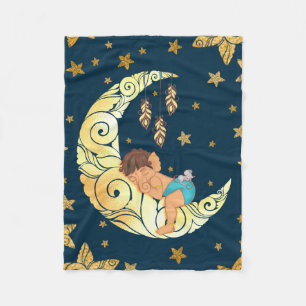 Couverture Polaire Baby Ganesha avec lune et étoiles