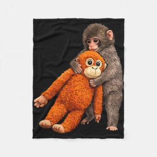 Couverture Polaire Baby monkey punch hugging 