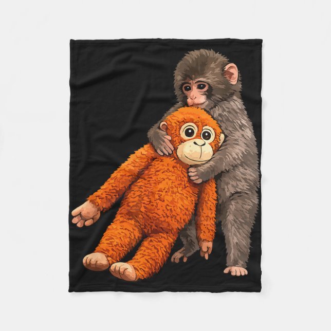 Couverture Polaire Baby monkey punch hugging  (Devant)