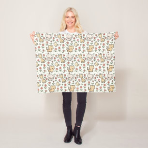 Couverture Polaire Baby Safari Faune Avec Fleurs De Doodle