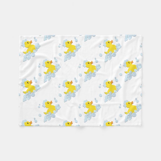 Couverture Polaire Baby shower à bulle bleue (Devant (Horizontal))