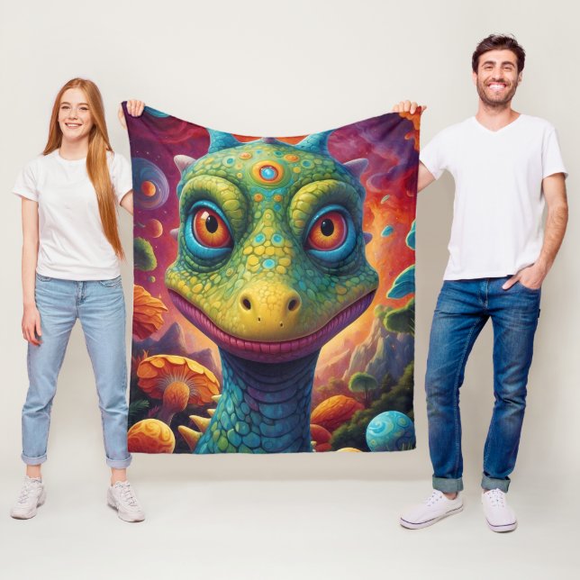 Couverture Polaire Baby shower Dino-Mite (En situation)