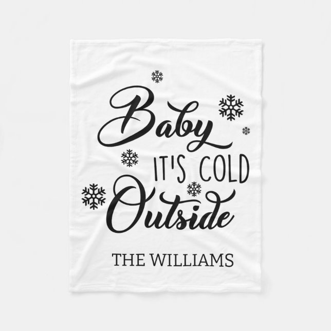 Couverture Polaire Baby Son Froid Extérieur Blanc Design Famille Vaca (Devant)