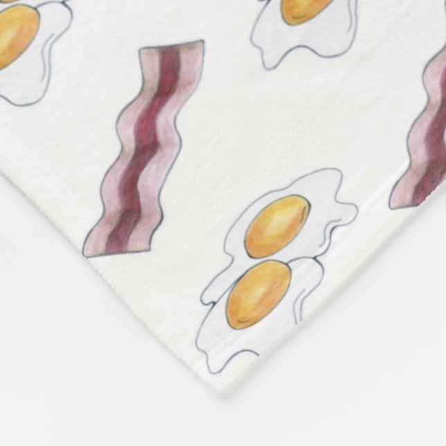 Couverture Polaire Bacon Badigeonnettes et oeufs frits Petit-déjeuner (Coin)