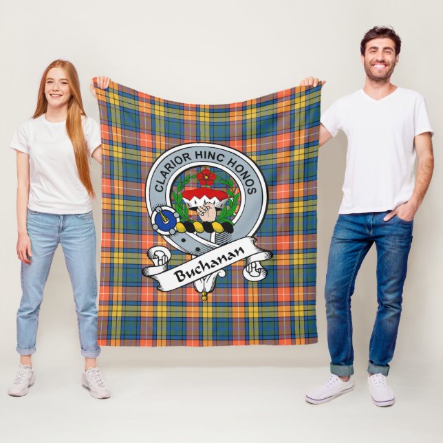 Couverture Polaire Badge De Clan Ancien Buchanan Tartan Plaid (En situation)
