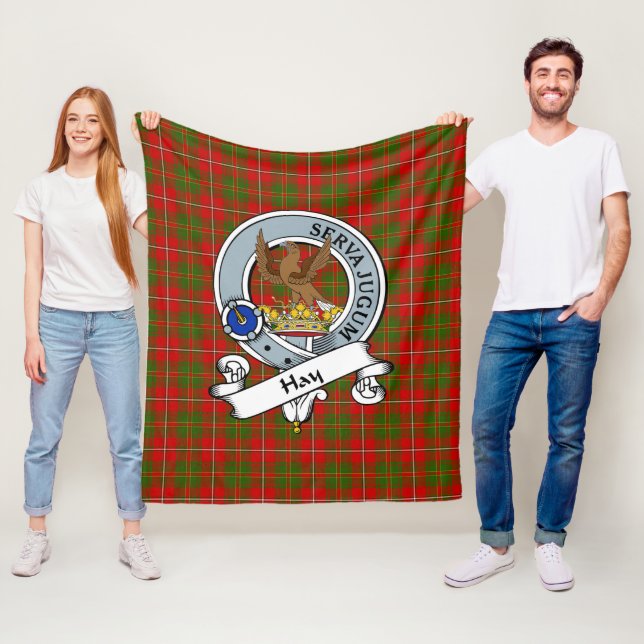 Couverture Polaire Badge de clan de foin Tartan Plaid (En situation)