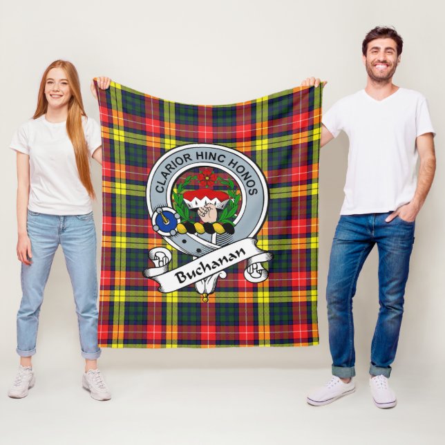 Couverture Polaire Badge De Clan Moderne De Buchanan Tartan Plaid (En situation)