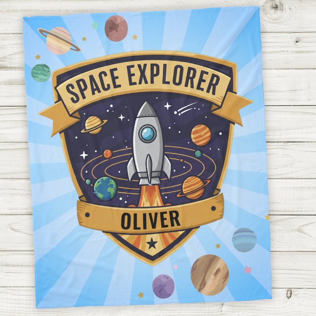 Couverture Polaire Badge de futur explorateur spatial (Créateur téléchargé)