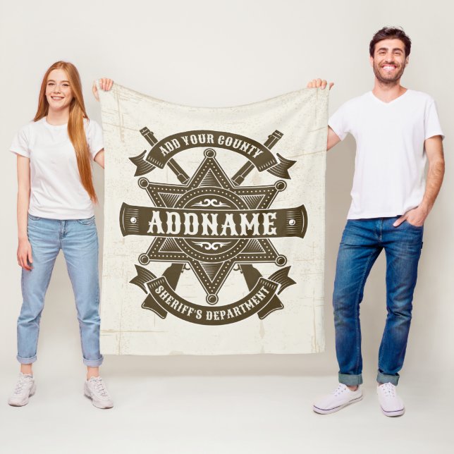 Couverture Polaire Badge de Rifles Adjoint Old West Sheriff Personnal (En situation)