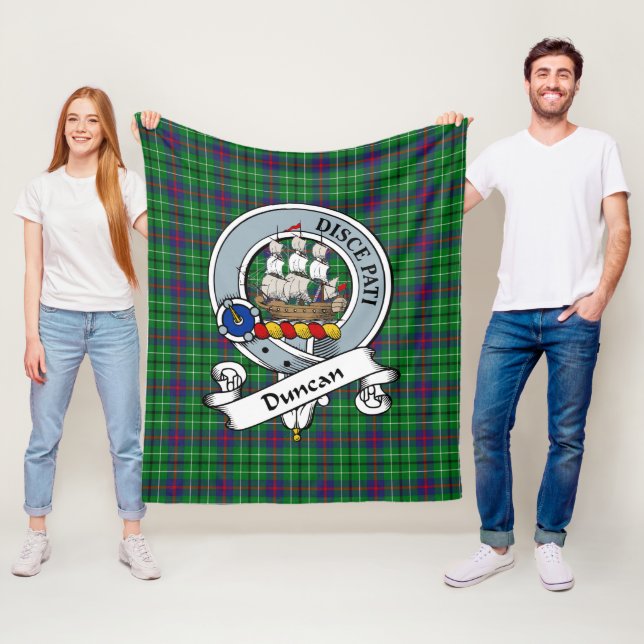 Couverture Polaire Badge Duncan Clan Tartan Plaid (En situation)