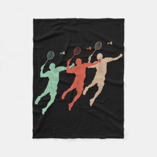 Couverture Polaire Badminton Player Retro Smash Shuttle Vintage Badmi