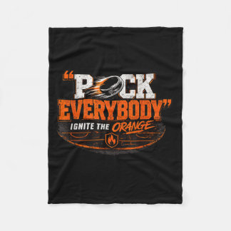 Couverture Polaire Bagarreur de hockey orange