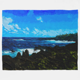 Couverture Polaire Baie sur la route vers Hana Maui Abstrait