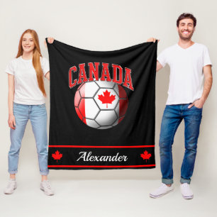 Couverture Polaire Bal de soccer du drapeau canadien Name
