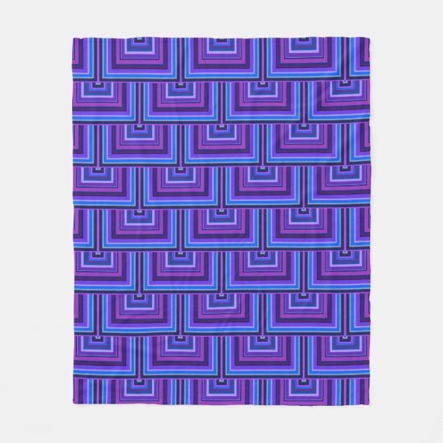 Couverture Polaire balance carré bleue et violette (Devant)