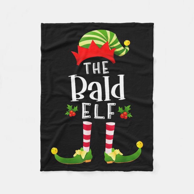 Couverture Polaire Bald Christmas Elf Matching Pajama X-mas Party  (Devant)