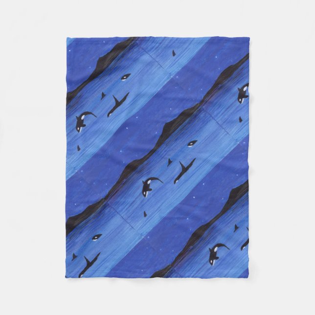 Couverture Polaire Baleines tueuses (Devant)