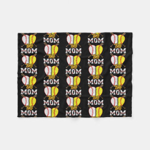 Couverture Polaire Ball Mom Softball Amateurs de baseball Drôle Mère