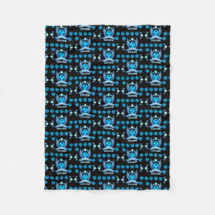 Couverture Polaire Balle de Football Bleu Néon Cadeaux Personnalisé