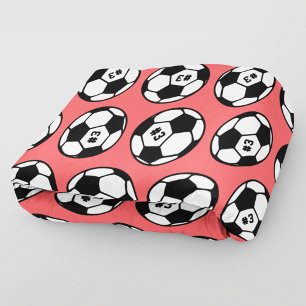 Couverture Polaire Balle de Football Corail Motif Numéro