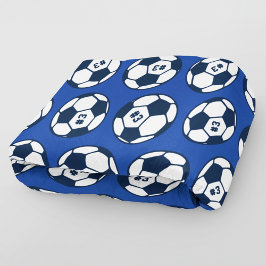 Couverture Polaire Balle de football motif numéro bleu royal