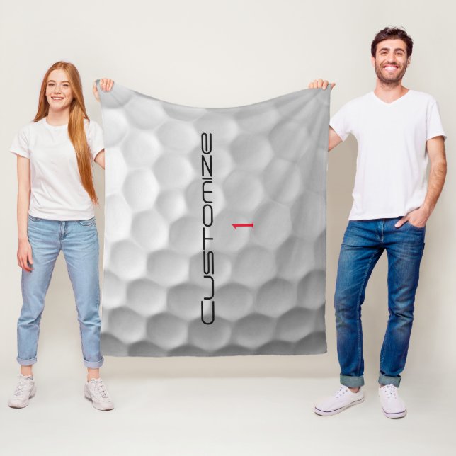 Couverture Polaire Balle de golf avec texte et numéro personnalisés (En situation)